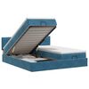 vidaXL Cama otomana con colch&oacute;n 2 uds. Azul Oscuro Terciopelo