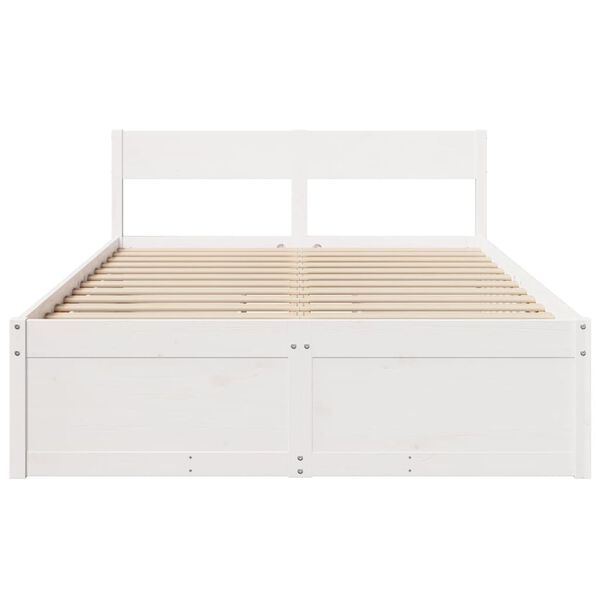 vidaXL Estructura de cama sin colchón madera de pino blanca 120x200 cm