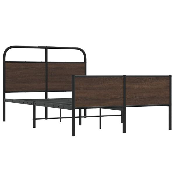 vidaXL Estructura de cama sin colch&oacute;n 135x190 cm madera marr&oacute;n roble
