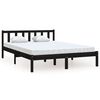 vidaXL Estructura de cama sin colch&oacute;n madera maciza negro 120x200 cm
