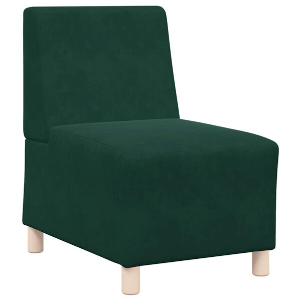 Sof&aacute; modular sin brazos vidaXL de terciopelo verde oscuro de 55 cm