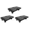vidaXL Plataformas con ruedas 3 unidades polipropileno negro 300 kg