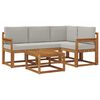 vidaXL Conjunto de sof&aacute;s de exterior 5 pcs Gris Natural y Claro
