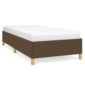 vidaXL Estructura de cama sin colch&oacute;n tela marr&oacute;n oscuro 90x200 cm