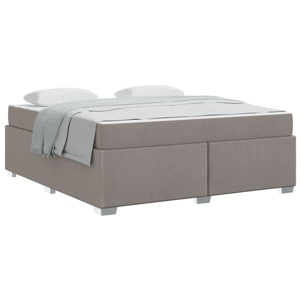 vidaXL Estructura de cama con colch&oacute;n Taup&eacute; 180 x 200 cm tela