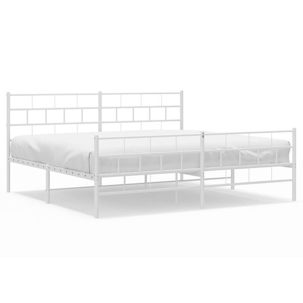 vidaXL Estructura cama sin colch&oacute;n con estribo metal blanco 200x200 cm