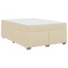 vidaXL Estructura de cama con colch&oacute;n Crema 160 x 200 cm tela