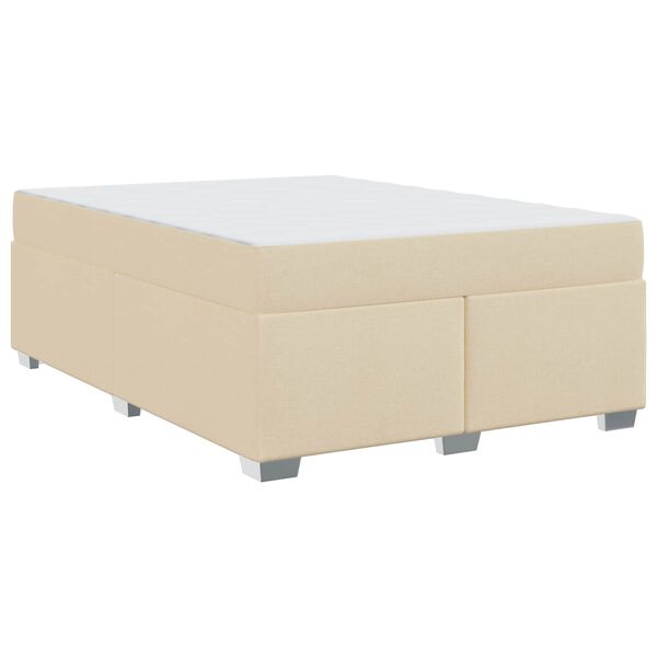 vidaXL Estructura de cama con colch&oacute;n Crema 160 x 200 cm tela