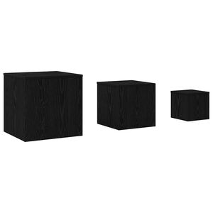 vidaXL Mesa Nido 3 uds. Roble Negro 45 x 45 x 45 cm