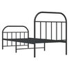 vidaXL Estructura cama sin colch&oacute;n con estribo metal negro 90x200 cm