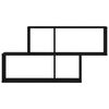 vidaXL Estante de pared con estante Roble Negro 76 x 15 x 53 cm