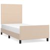 vidaXL Estructura cama sin colch&oacute;n cuero sint&eacute;tico capuchino 90x190 cm