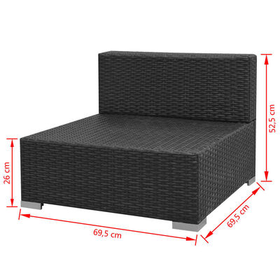vidaXL Conjunto de sofás de jardín con dosel poliratán marrón 7 piezas