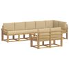 vidaXL Conjunto de sof&aacute;s de exterior con coj&iacute;n 8 pcs y Beige Poli&eacute;ster