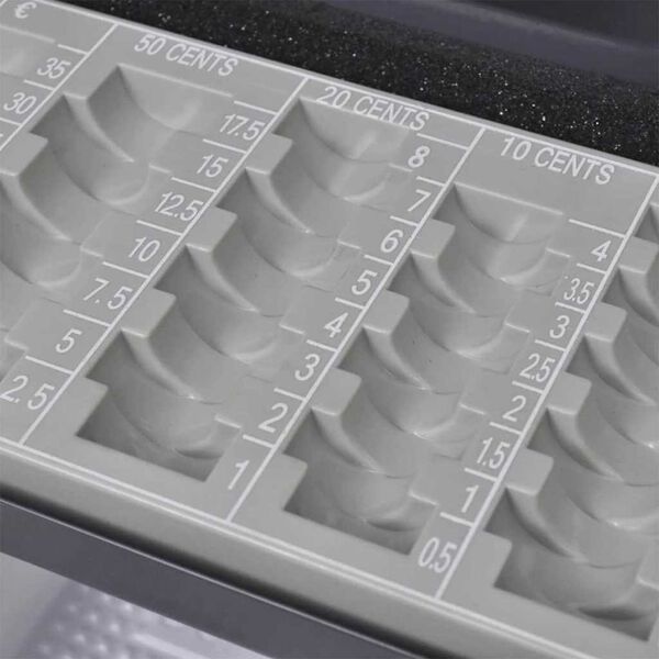 vidaXL Caja de dinero con cerradura Gris oscuro 30 x 24 x 9 cm Acero