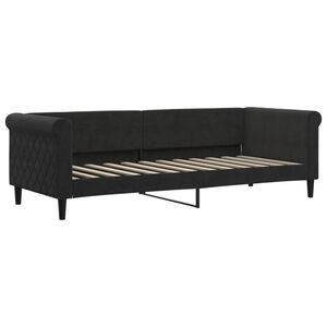 vidaXL Sof&aacute; cama sin colch&oacute;n terciopelo negro 80x200 cm