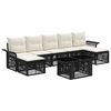 vidaXL Conjunto de sof&aacute;s de jard&iacute;n 8 uds. Negro y Blanco Crema