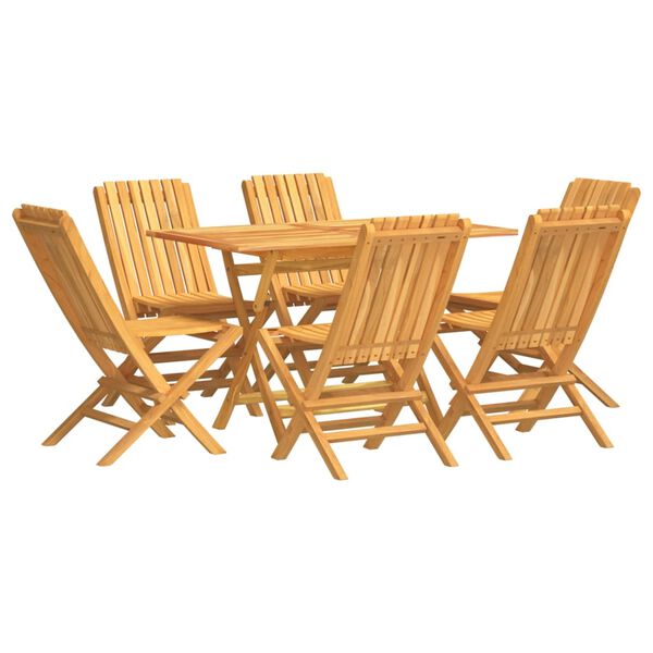 vidaXL Juego de comedor de jard&iacute;n 7 piezas madera maciza de teca