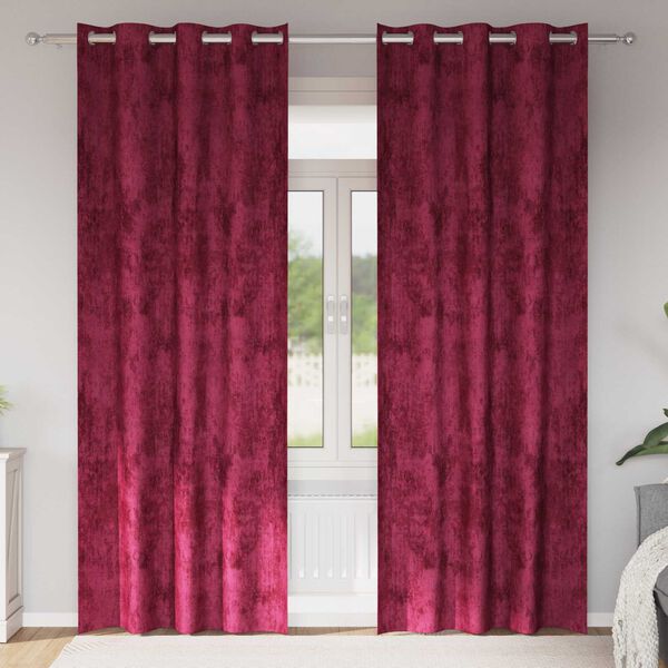 vidaXL Cortinas de Terciopelo 2 pcs Rojo vino 260 x 140 cm Terciopelo