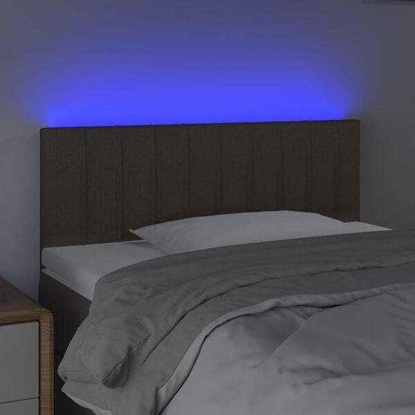vidaXL Cabecero con LED de tela gris taupe 90x5x78/88 cm