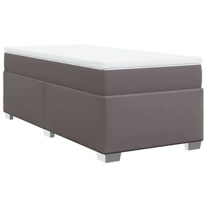 vidaXL Cama box spring con colch&oacute;n cuero sint&eacute;tico gris 80x200 cm