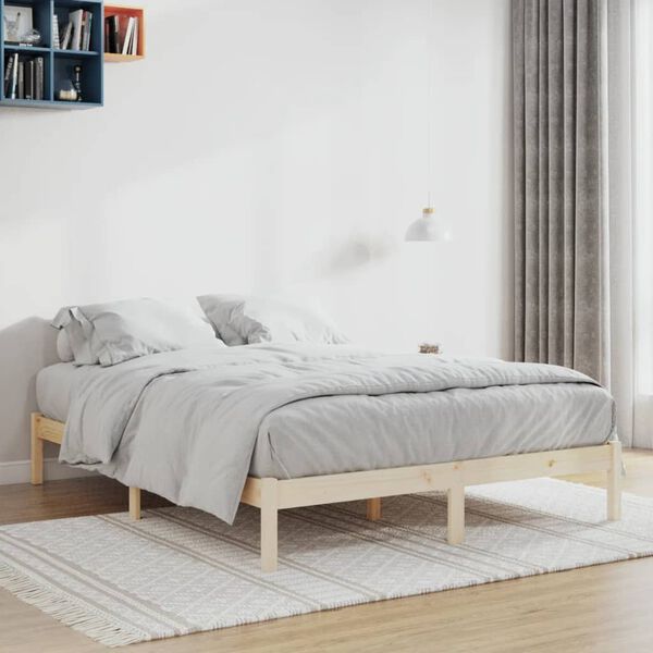 vidaXL Estructura de cama sin colch&oacute;n madera maciza de pino 152x203 cm