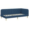 vidaXL Estructura de cama en esquina con colch&oacute;n Azul 90 x 190 cm tela