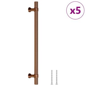 vidaXL Tiradores para armarios 5 uds acero inoxidable bronce 192 mm