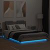 vidaXL Estructura de cama cabecero luces LED roble Sonoma 140x200 cm