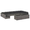 vidaXL Set de muebles de jard&iacute;n 13 pzas y cojines rat&aacute;n sint&eacute;tico gris