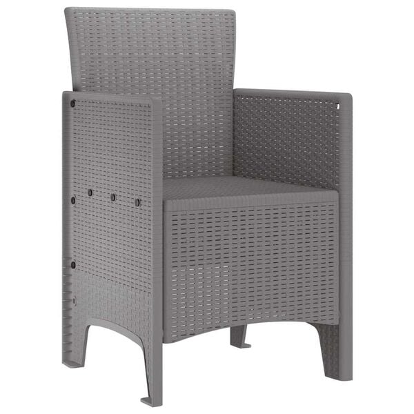 vidaXL Silla de Jardín 2 pcs Gris claro 53 x 49 x 85 cm PP