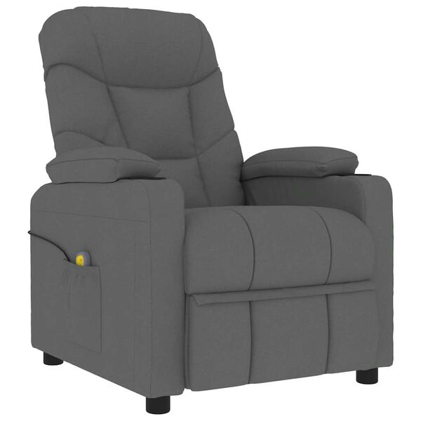 vidaXL Sill&oacute;n reclinable de tela gris oscuro