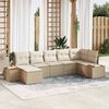 vidaXL Conjunto de sofá de jardín 7 pcs Beige ratán sintético