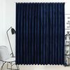 vidaXL Cortina opaca con ganchos terciopelo azul oscuro 290x245 cm