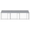 vidaXL Jaula de perros techo y puertas acero galvanizado gris 6x2x2 m