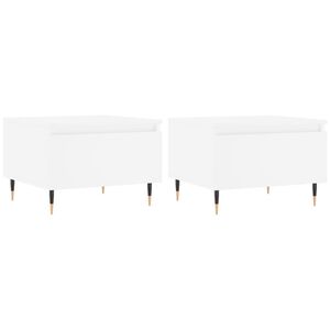 vidaXL Mesas de centro 2 uds madera de ingenier&iacute;a blanco 50x46x35 cm