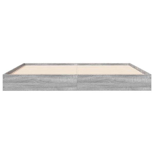 vidaXL Estructura de cama madera de ingenier&iacute;a gris Sonoma 150x200 cm
