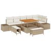 vidaXL Conjunto de sof&aacute;s de jard&iacute;n 9 pcs Beige rat&aacute;n sint&eacute;tico