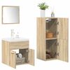 vidaXL Juego de muebles de ba&ntilde;o 4 pzas contrachapada roble Sonoma