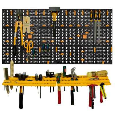 vidaXL Panel de herramientas 500x1000 mm 50 ganchos PP