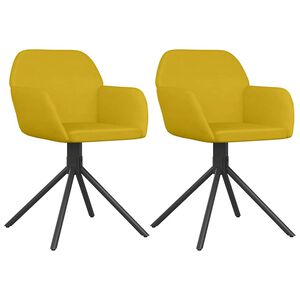 vidaXL Sillas de comedor giratorias 2 uds terciopelo amarillo