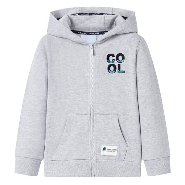 Sudadera infantil con capucha y cremallera gris 92