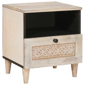 vidaXL Mesa de noche Blanco 40 x 33 x 46 cm Madera de ingenier&iacute;a