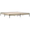 vidaXL Estructura cama madera ingeniería metal roble Sonoma 200x200 cm