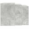 vidaXL Mesas apilables 3 piezas madera contrachapada gris hormig&oacute;n