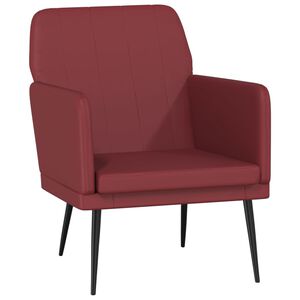 vidaXL Sill&oacute;n de cuero sint&eacute;tico rojo tinto 61x78x80 cm