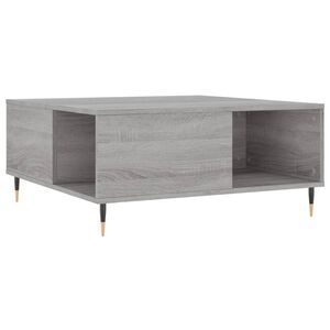 vidaXL Mesa de centro madera contrachapada gris Sonoma 80x80x36,5 cm