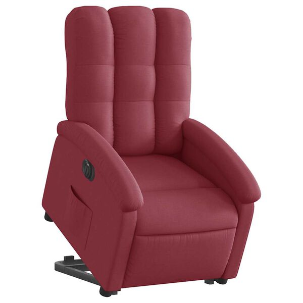 vidaXL Sill&oacute;n el&eacute;ctrico reclinable elevable de tela rojo tinto