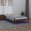 vidaXL Estructura de cama con LED madera maciza marr&oacute;n miel 100x200 cm