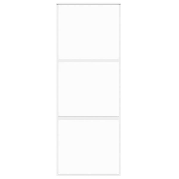 vidaXL Puerta corredera vidrio templado y aluminio blanca 76x205 cm